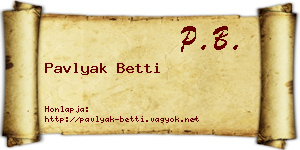 Pavlyak Betti névjegykártya